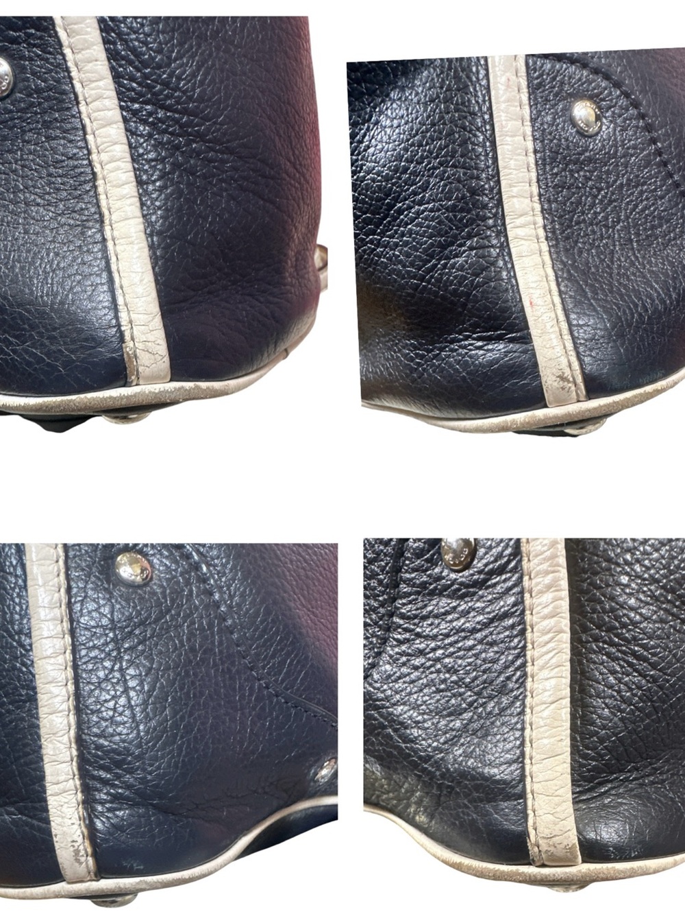 Coach Mickie Spectator Satchel Chalk and Navy Blue - Picture 14 of 17
